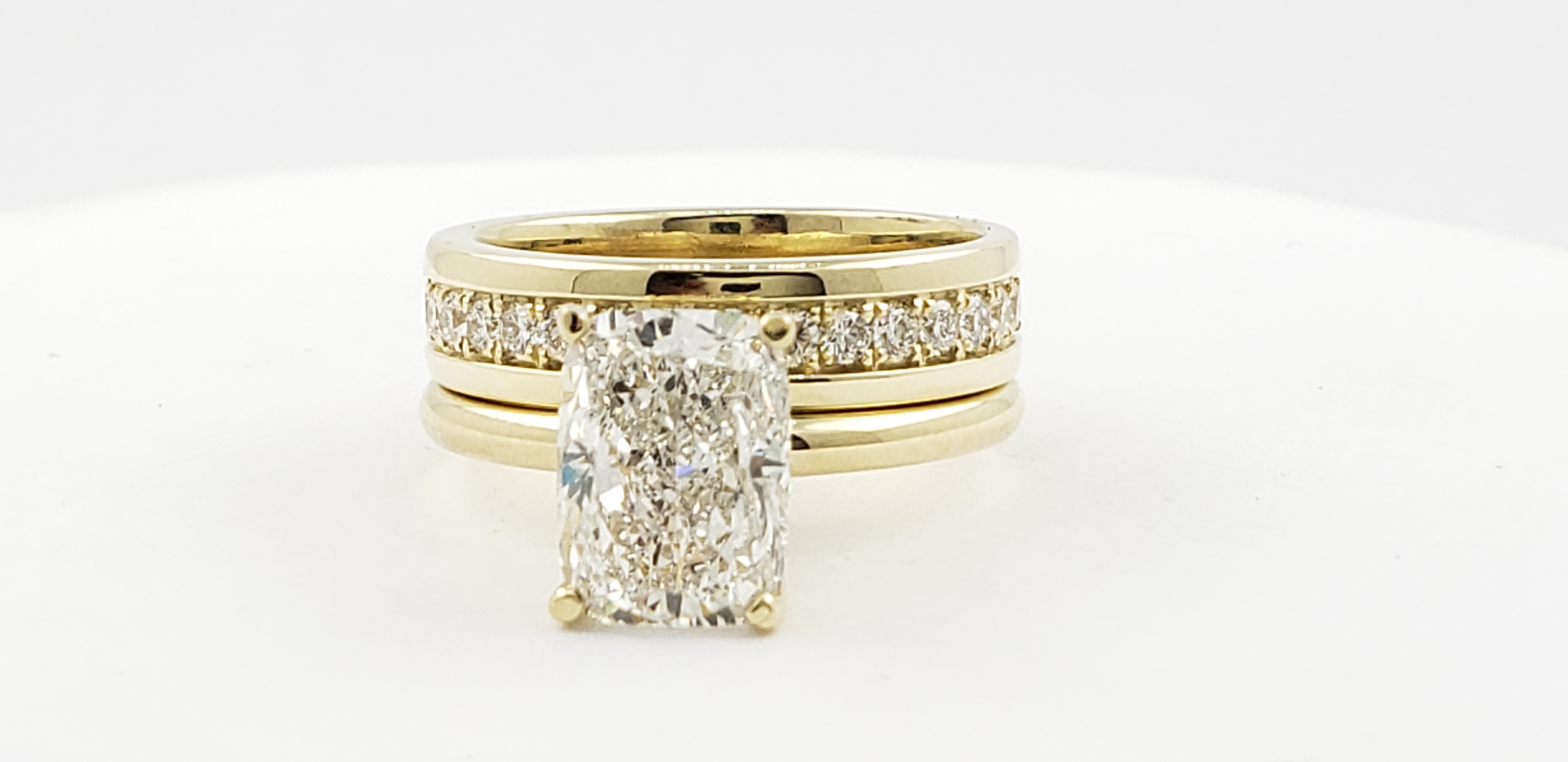 Cushion Cut Bridal Set with Eternity Band